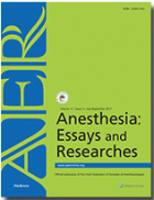 Anesthesia, essays and researches.