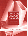 Learning disability quarterly.