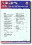 Saudi journal of kidney diseases and <mark>transplantation</mark> : an official publication of the Saudi Center for Organ Transplantation, Saudi Arabia.